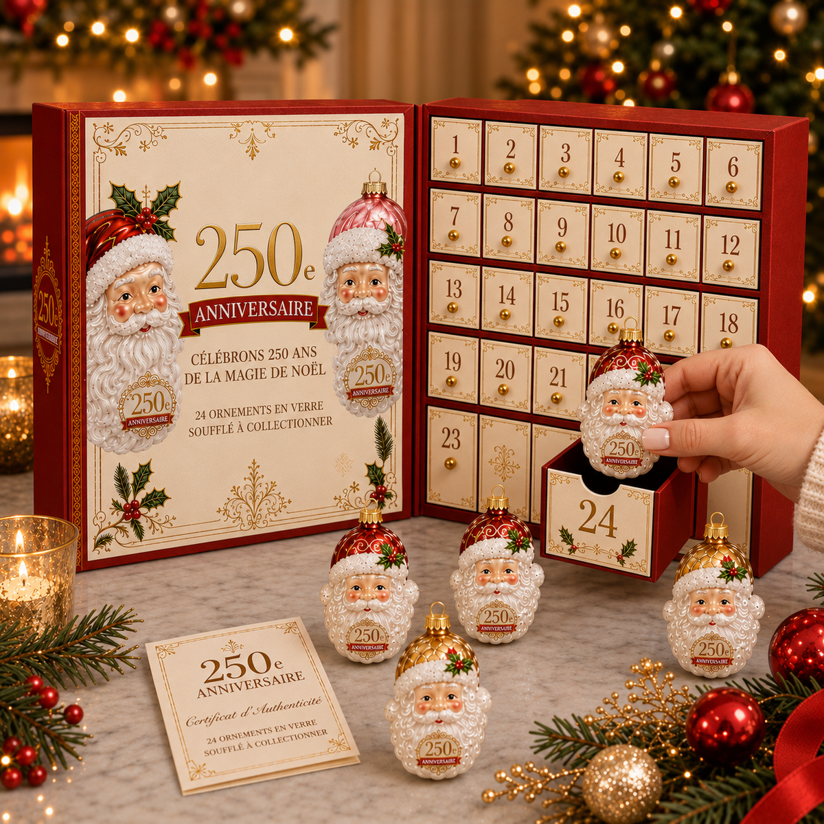 Décoration de Noël 250e Anniversaire – Ornement Commémoratif pour les Fêtes