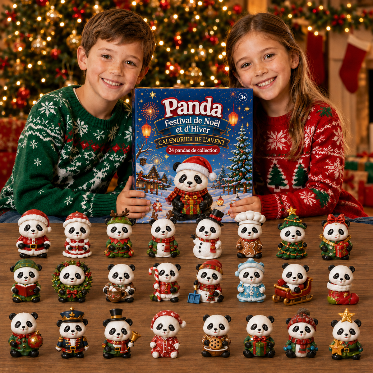 Calendrier de l’Avent Panda 2026 – 24 Figurines à Collectionner pour Noël