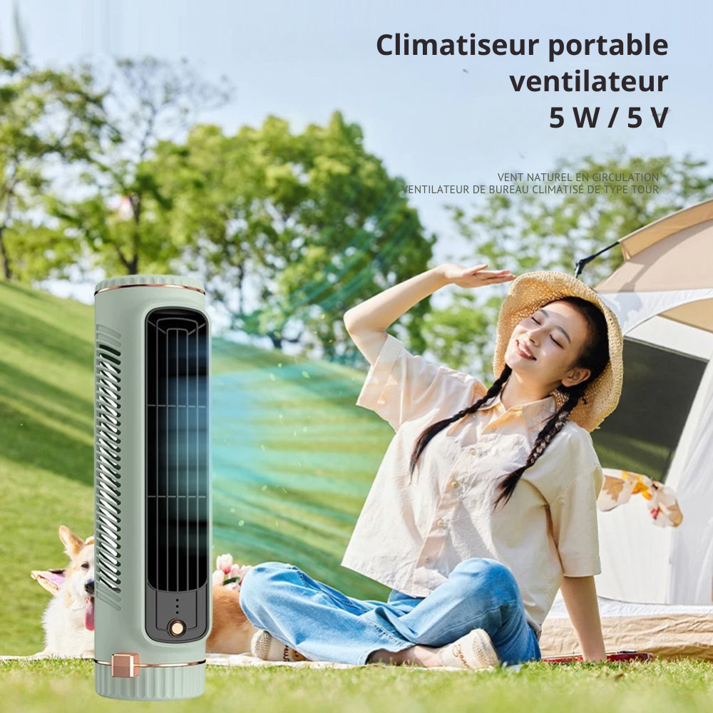 Ventilateur Tour USB | Ventilateur Compact Sans Lame, Ventilateur de Bureau Portable