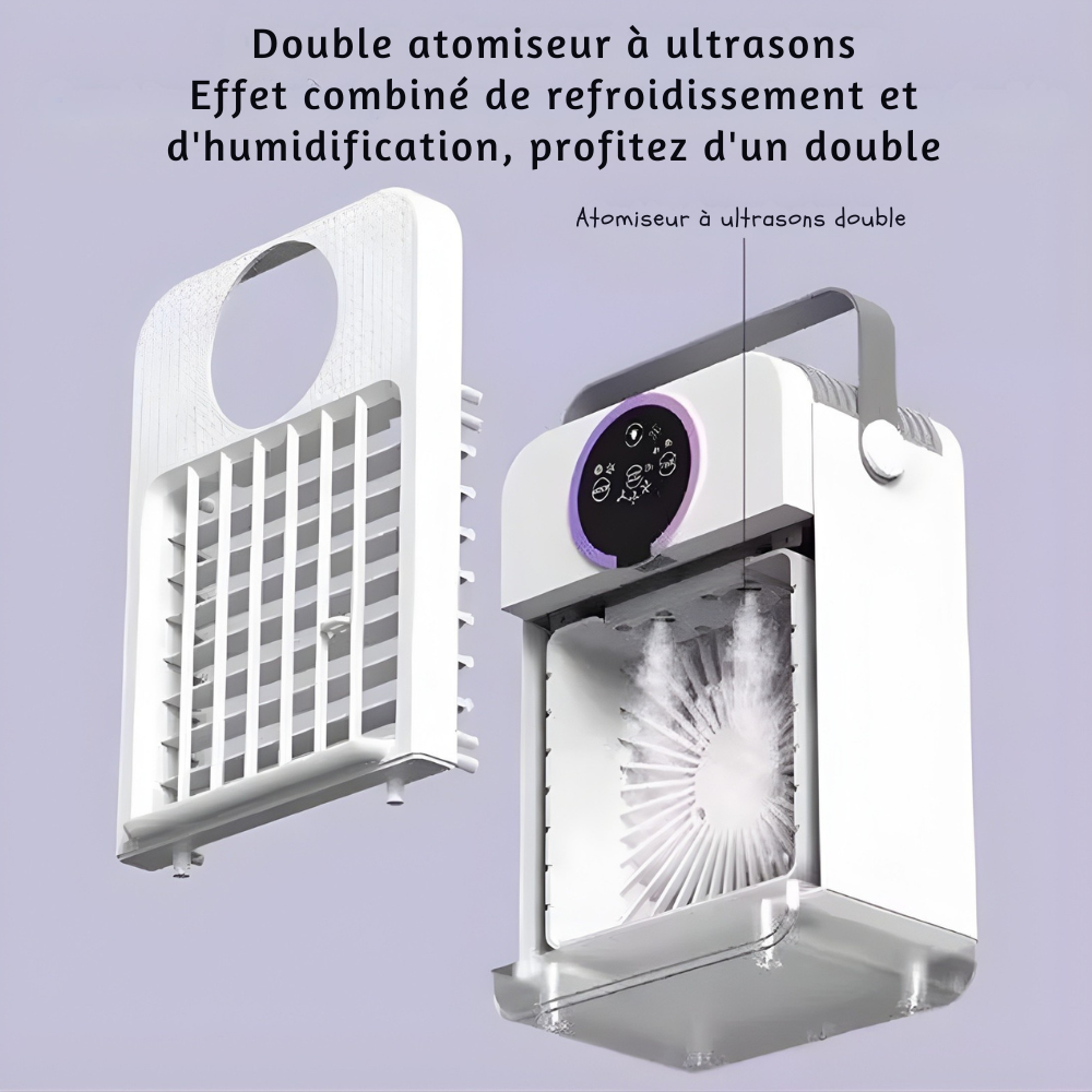 Ventilateur Compact | Ventilateur de Bureau USB avec Écran Tactile et Fonction Brumisation