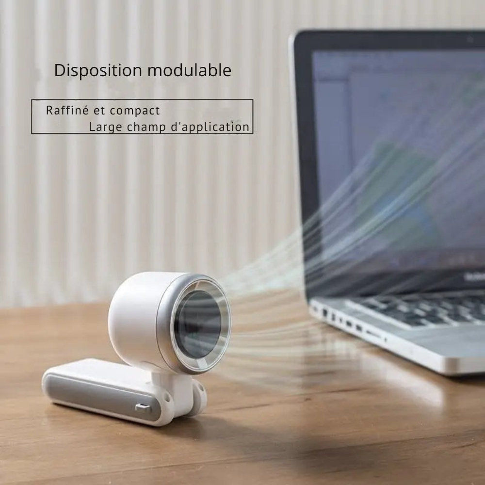 Ventilateur Portable | Ventilateur USB 3-en-1 avec Écran Numérique et Angle Réglable