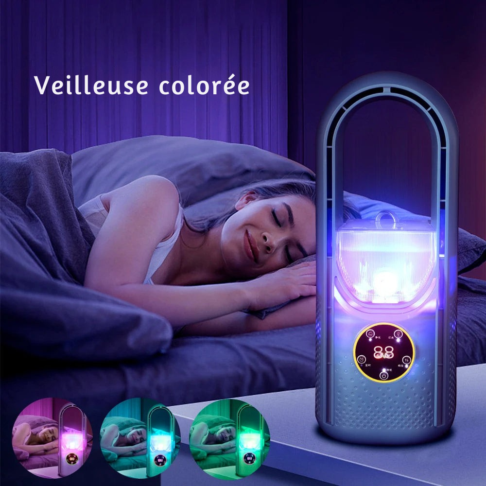 Climatiseur Portable Sans Lame | Ventilateur Tour avec Écran LED, Mini Climatiseur de Bureau
