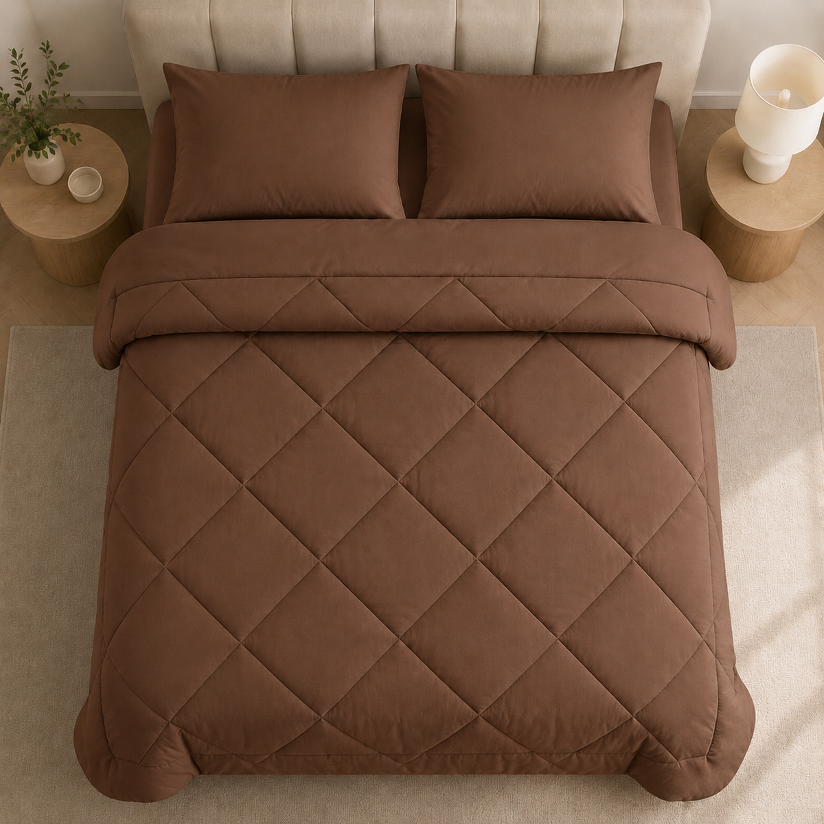 Couette 2 en 1 | Microfibre Douce, Finition Losanges 3