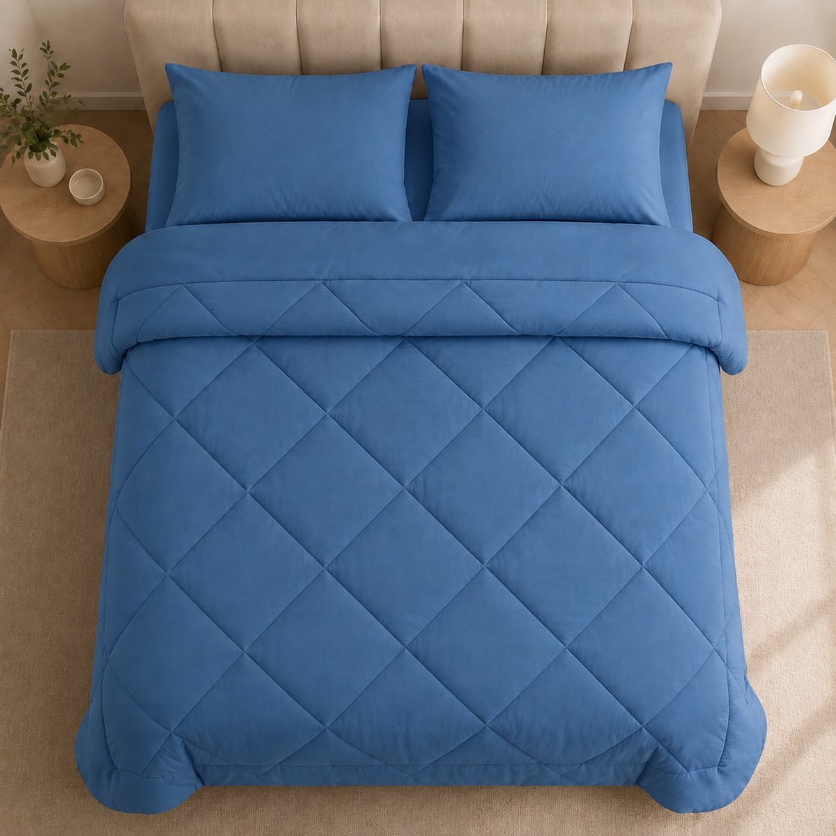 Couette 2 en 1 | Microfibre Douce, Finition Losanges 4