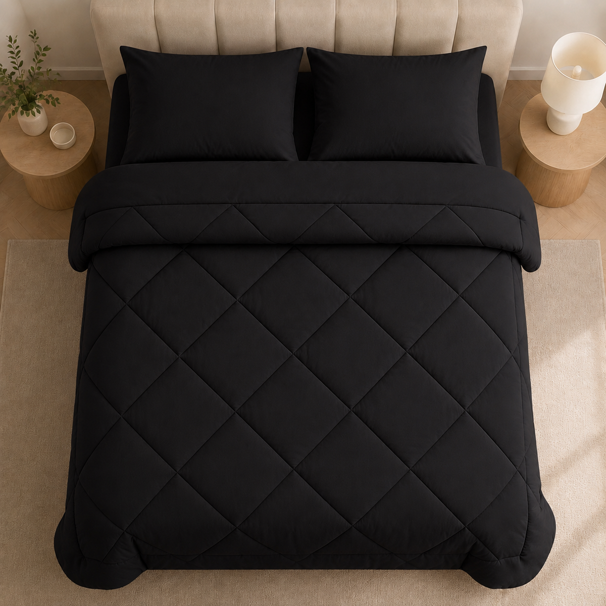 Couette 2 en 1 | Microfibre Douce, Finition Losanges 7