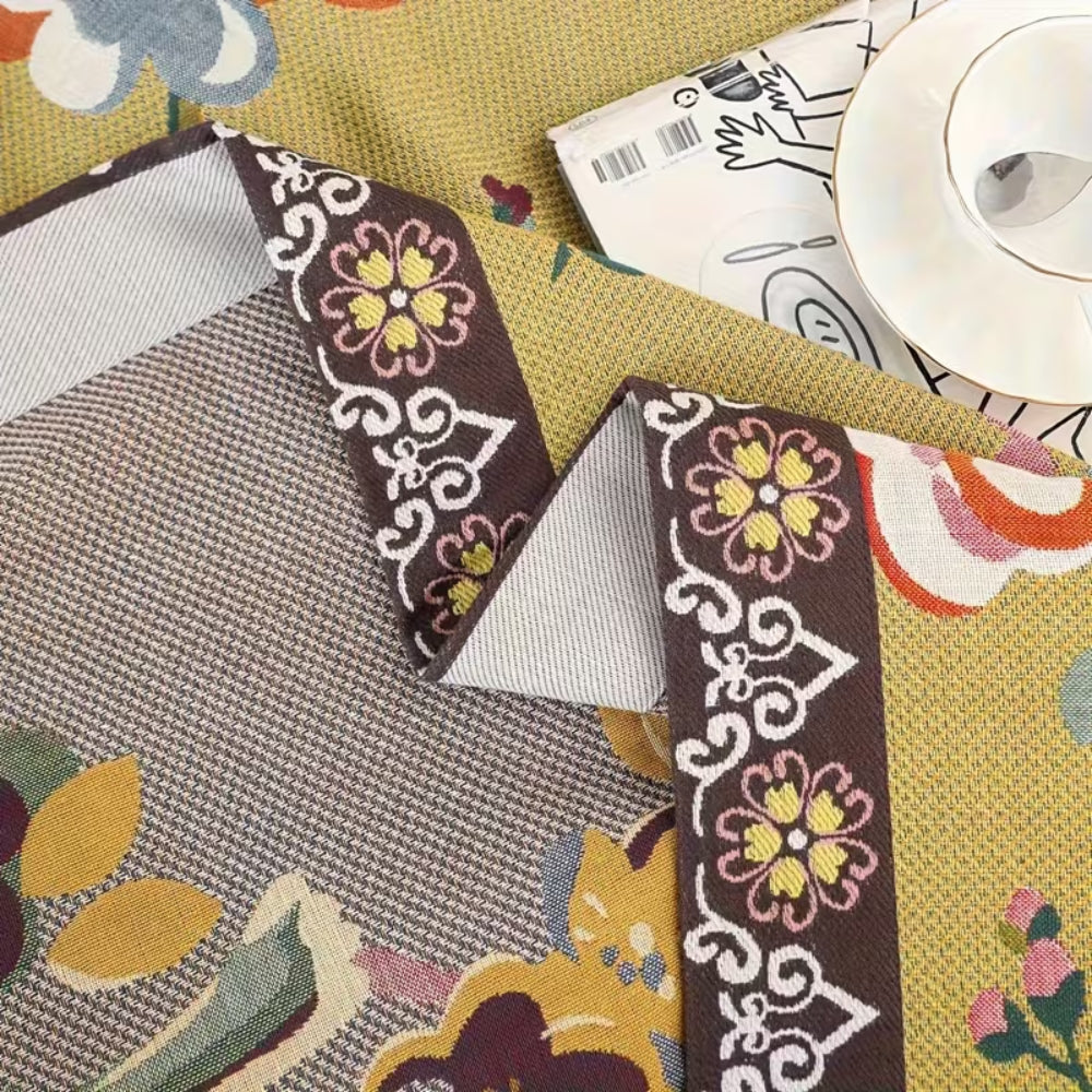 Couverture | Motif Floral d'Oiseau, 100% Coton 2