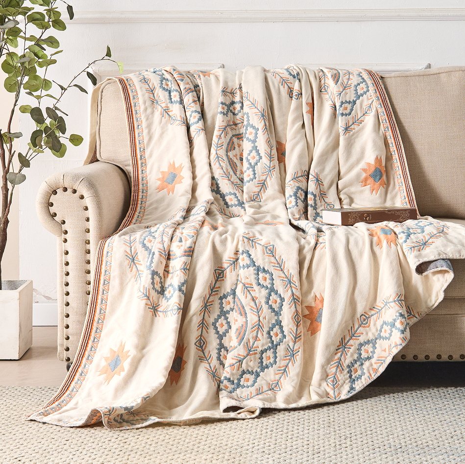 Couverture | Motif Mandala Bohème, Multifonctionnelle en Coton 6