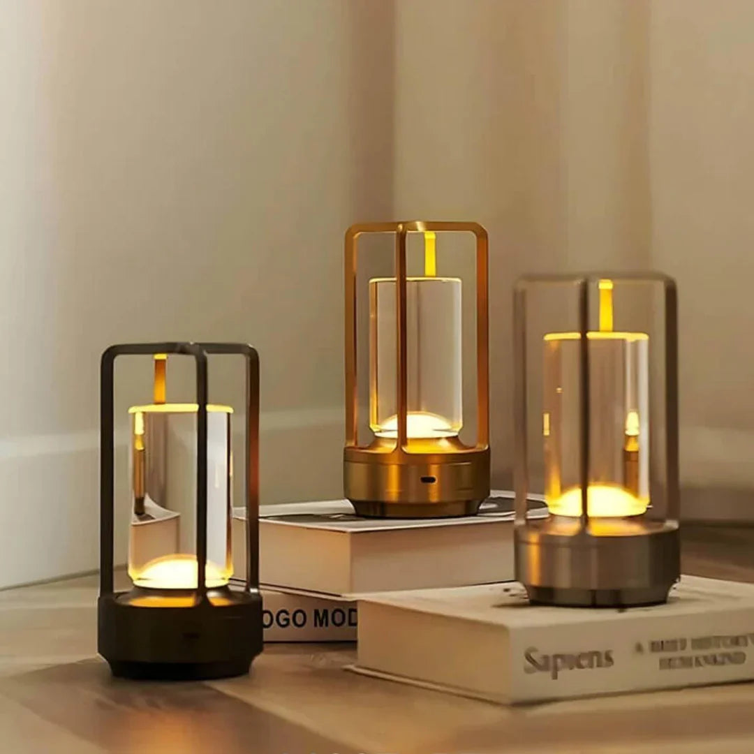 LumiCrysta – Lampe de table LED dimmable cristal poli, blanc, salon