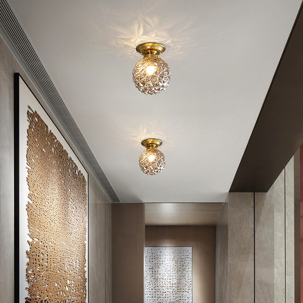 LumiSphere – Plafonnier Moderne en Verre Fumé/Clair pour Hall