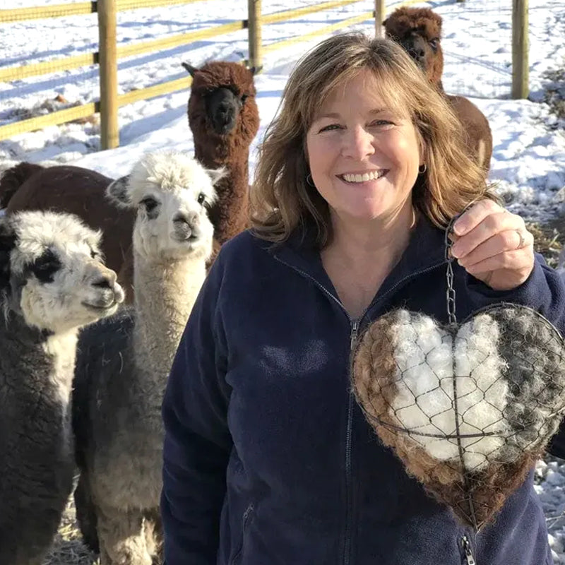 Distributeur de laine d'alpaga | Forme cœur, fibres naturelles 3