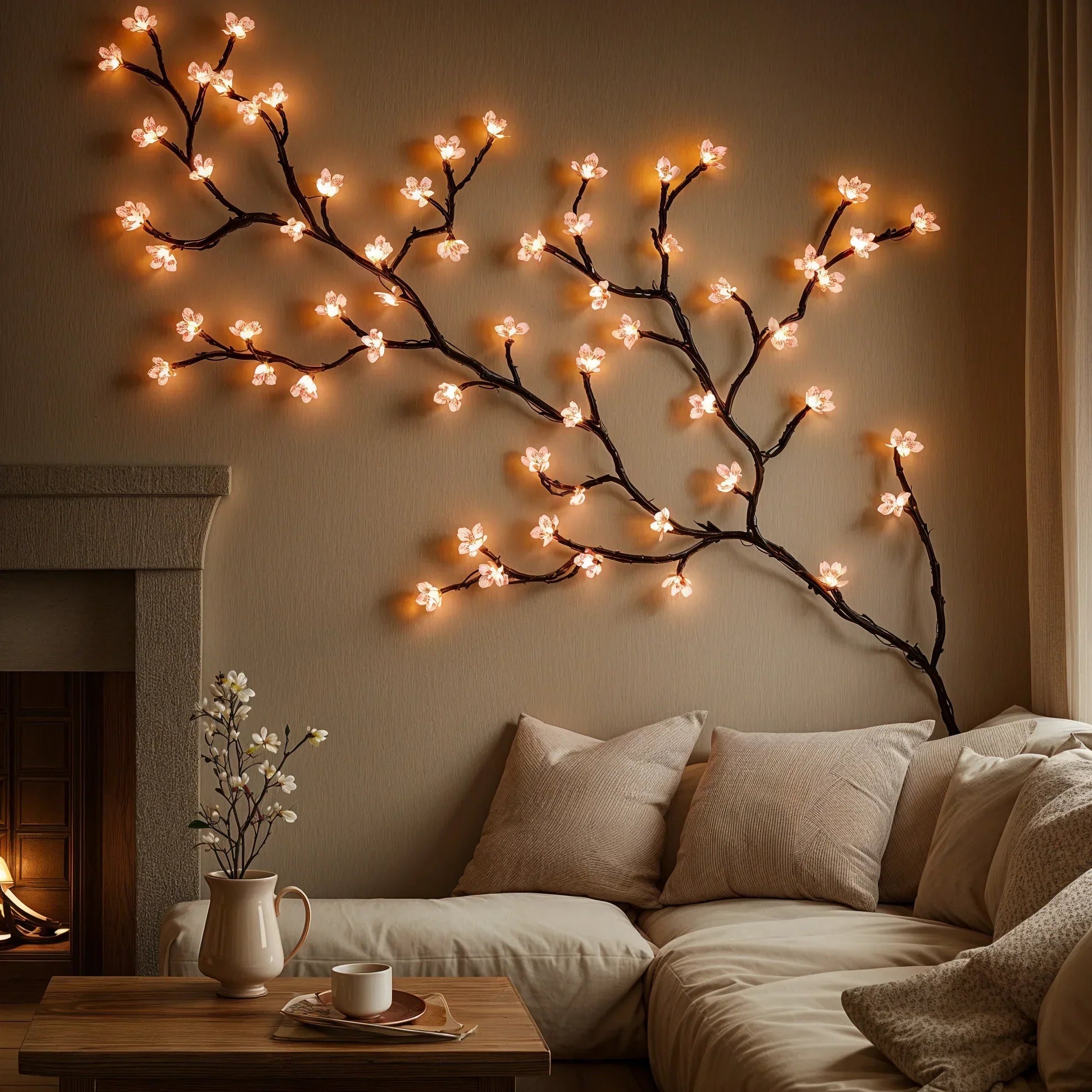 Guirlande LED Fleurs de Cerisier – Rose pour Intérieur