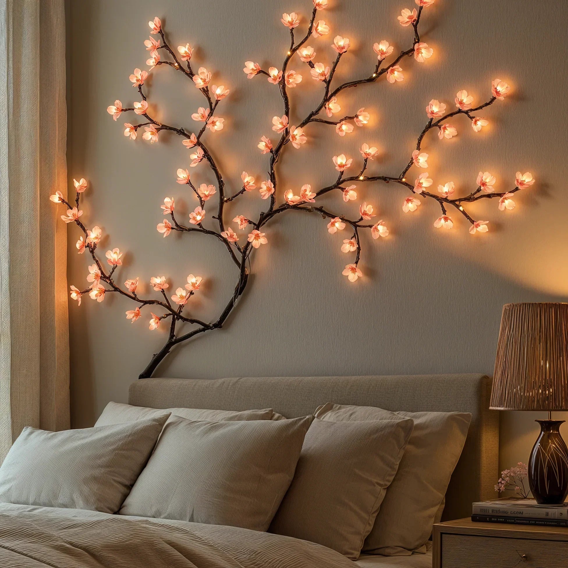 Guirlande LED Fleurs de Cerisier – Rose pour Intérieur