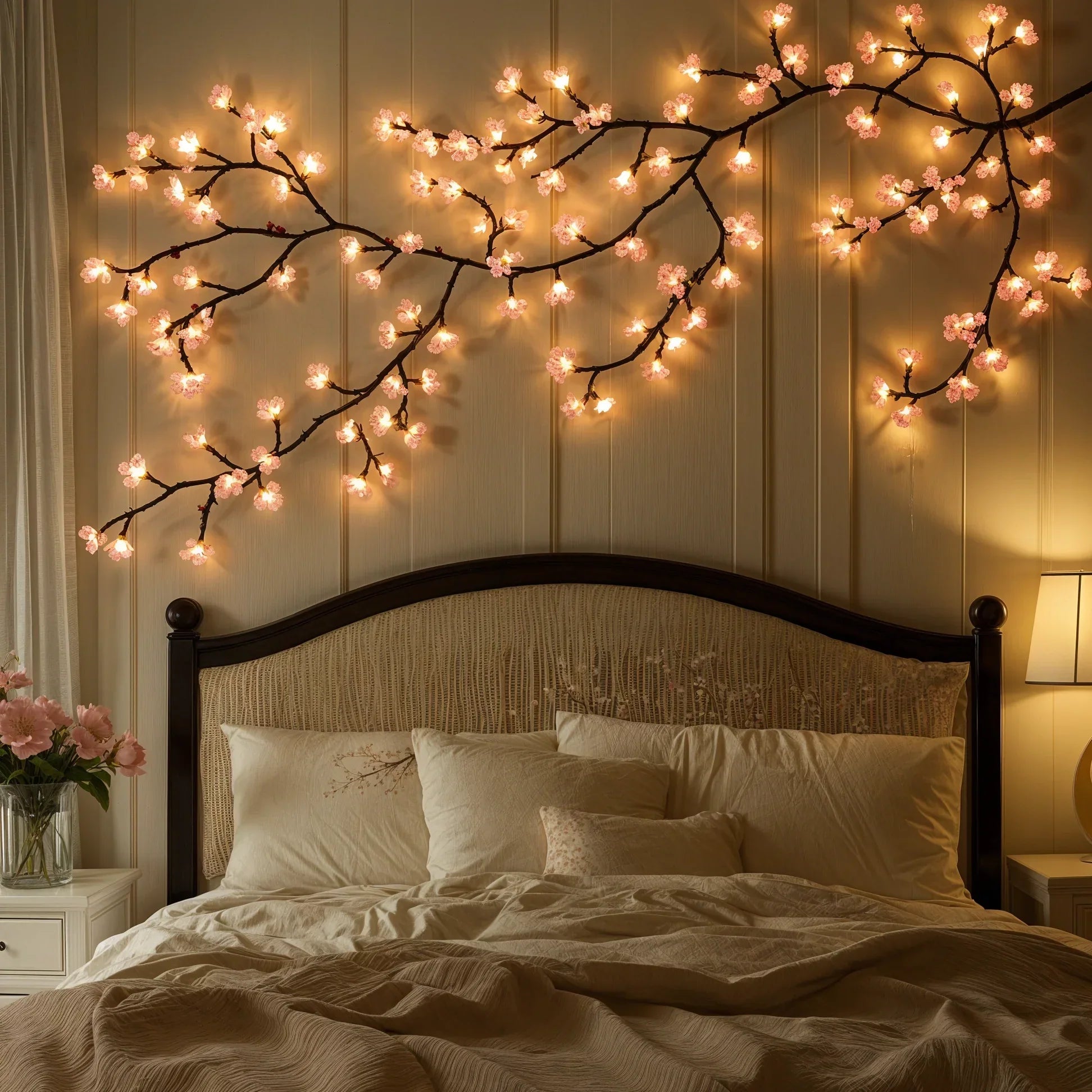 Guirlande LED Fleurs de Cerisier – Rose pour Intérieur