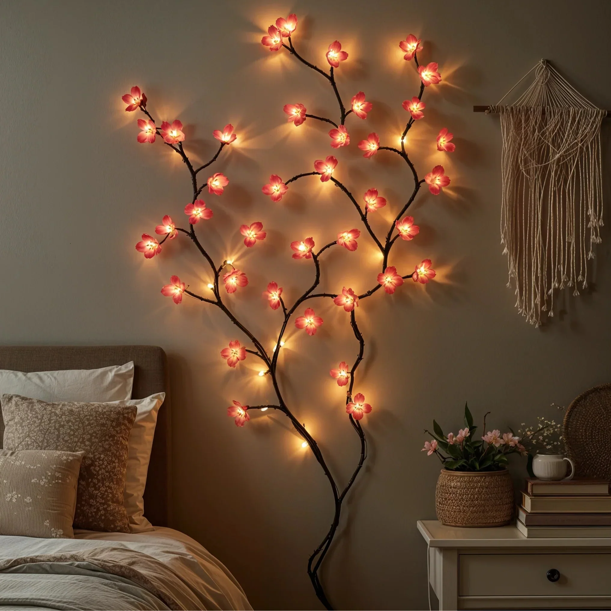 Guirlande LED Fleurs de Cerisier – Rose pour Intérieur