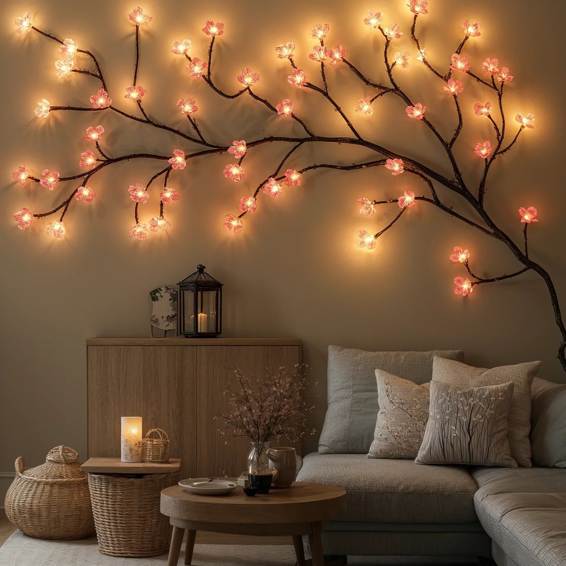 Guirlande LED Fleurs de Cerisier – Rose pour Intérieur