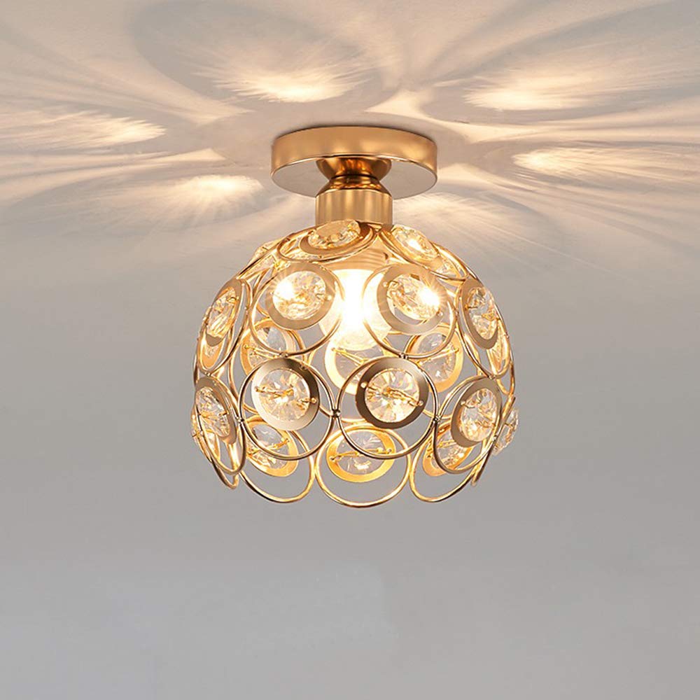 LumaAurora – Plafonnier Cristal Luxe Finition Dorée Salon/Hall