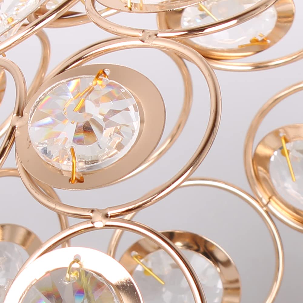 LumaAurora – Plafonnier Cristal Luxe Finition Dorée Salon/Hall
