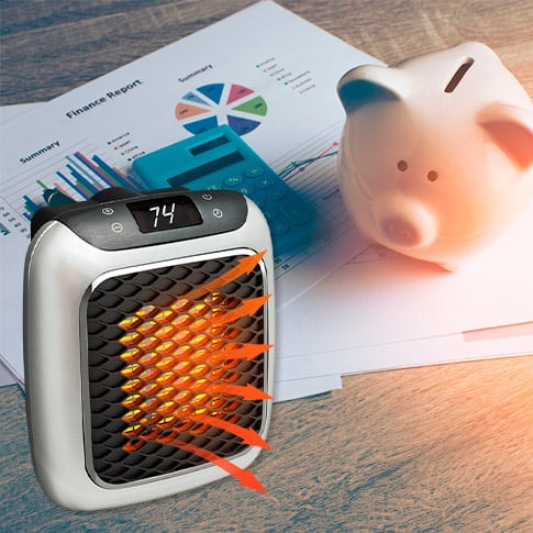 Chauffage céramique compact avec thermostat et minuterie