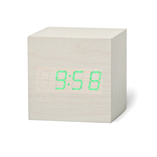 Horloge numérique cubique | Affichage date, température 1