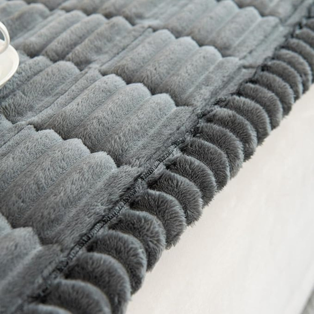 Housse de canapé | Bords Plissés, Tissu en Peluche 7