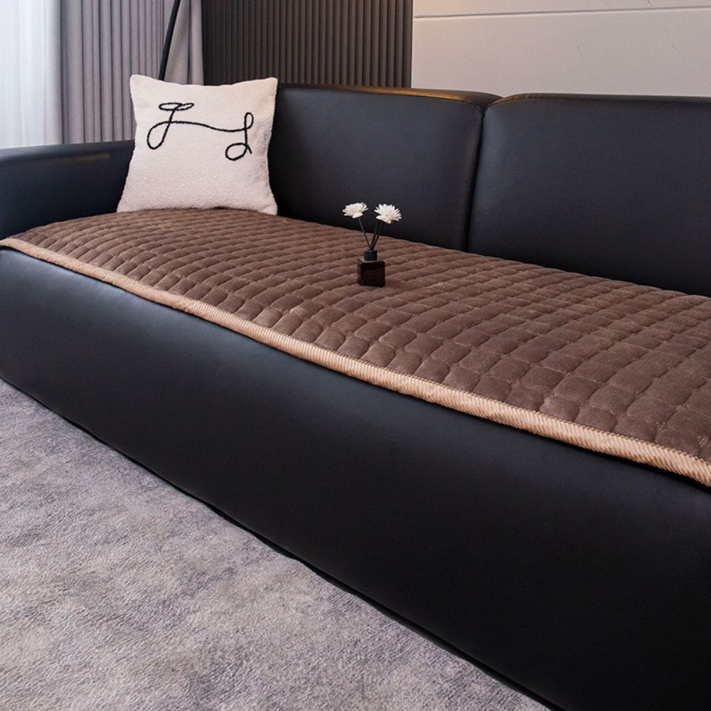 Housse de canapé | Matelassée, Texture en Peluche Douce 5