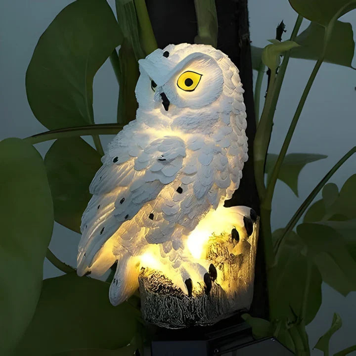 Lampe Solaire Jardin | Design Hibou Réaliste, Résistance aux Intempéries 0