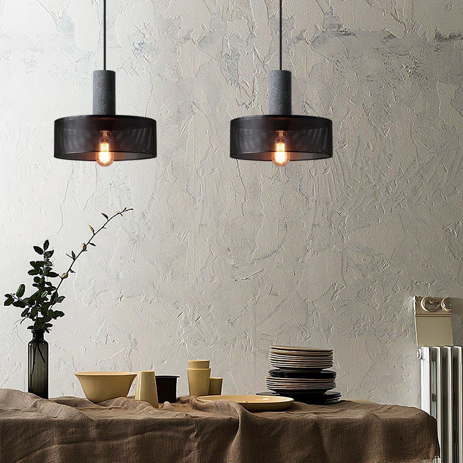 Lampe Suspendue | Aspect Béton, Montage Plafond 8