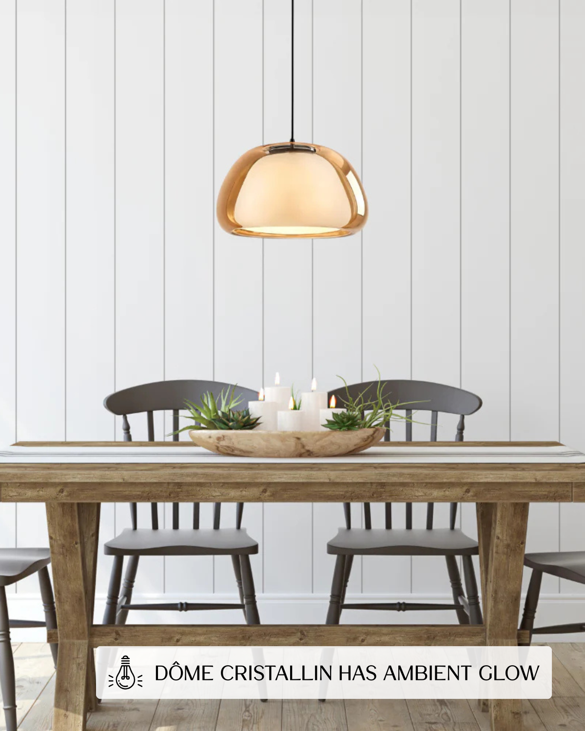Lampe Suspendue | Forme Dôme, Verre Dépoli Translucide 3