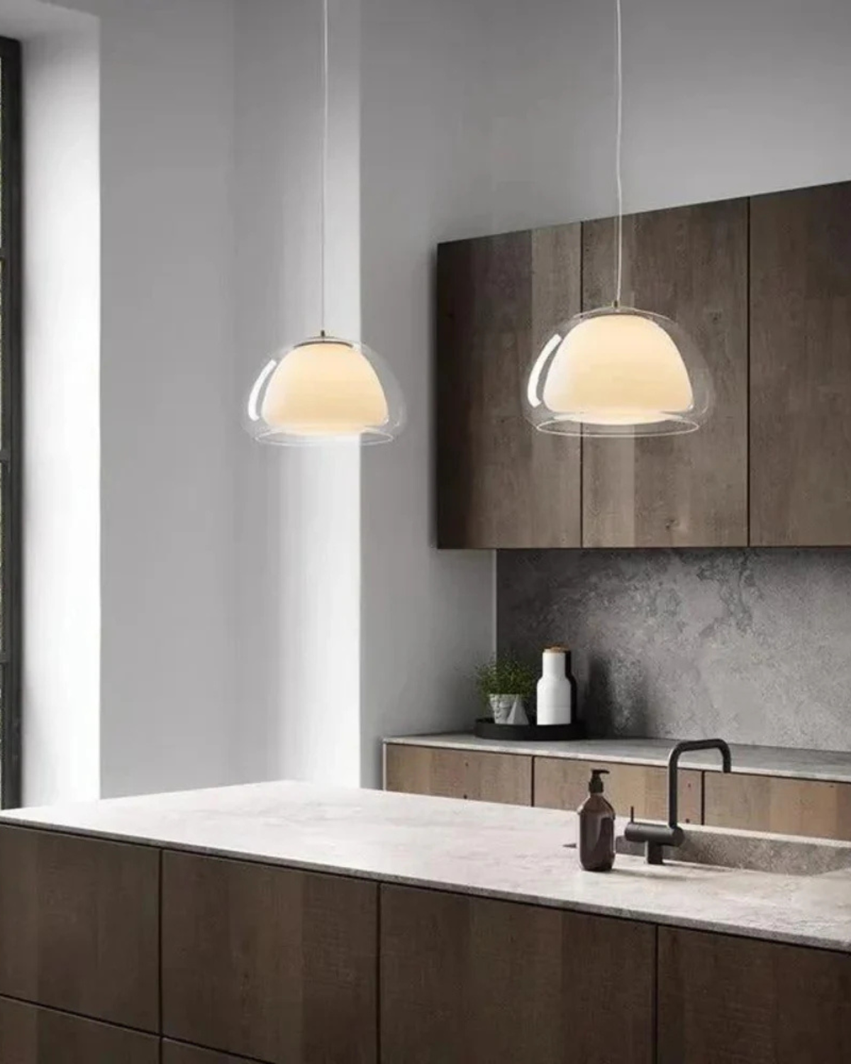 Lampe Suspendue | Forme Dôme, Verre Dépoli Translucide 7