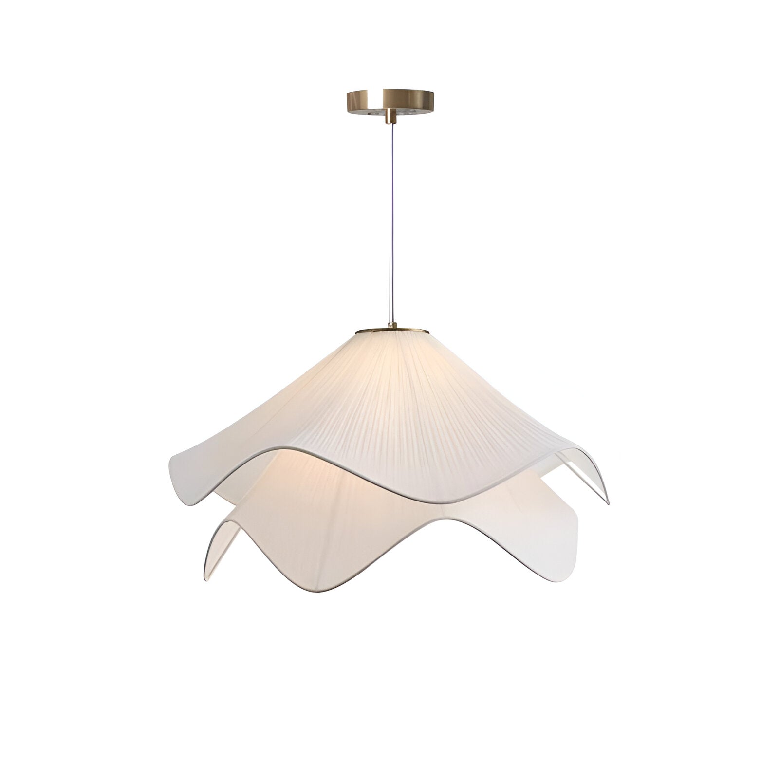 Lampe à suspension | Abat-jour en tissu, Hauteur réglable 1