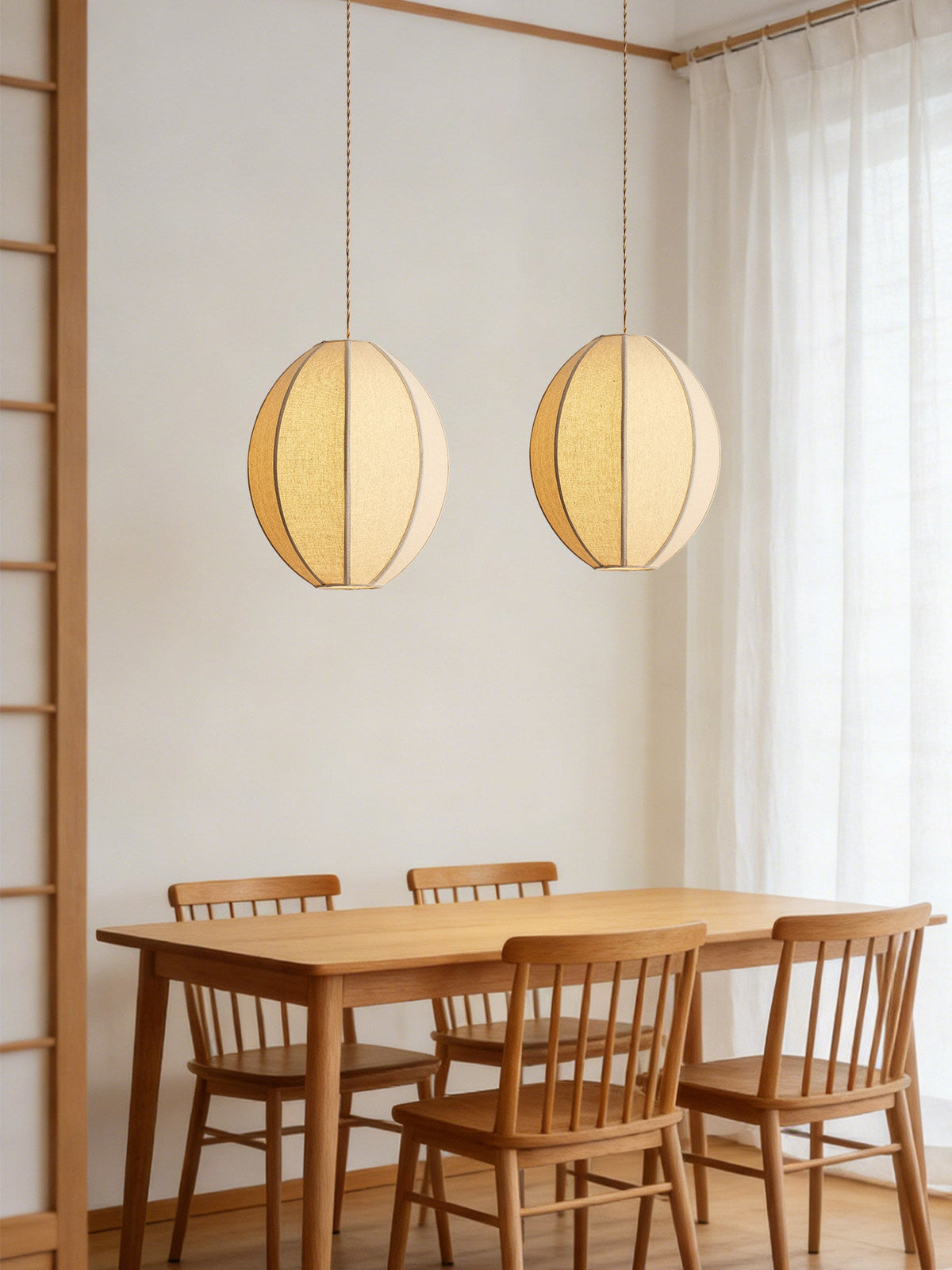 Lampe à suspension | Abat-jour en tissu côtelé, Design suspendu 2
