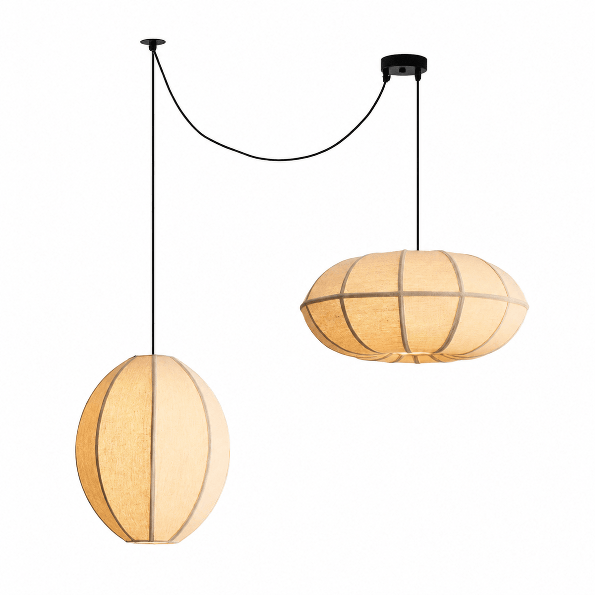 Lampe à suspension | Abat-jour en tissu côtelé, Design suspendu 8