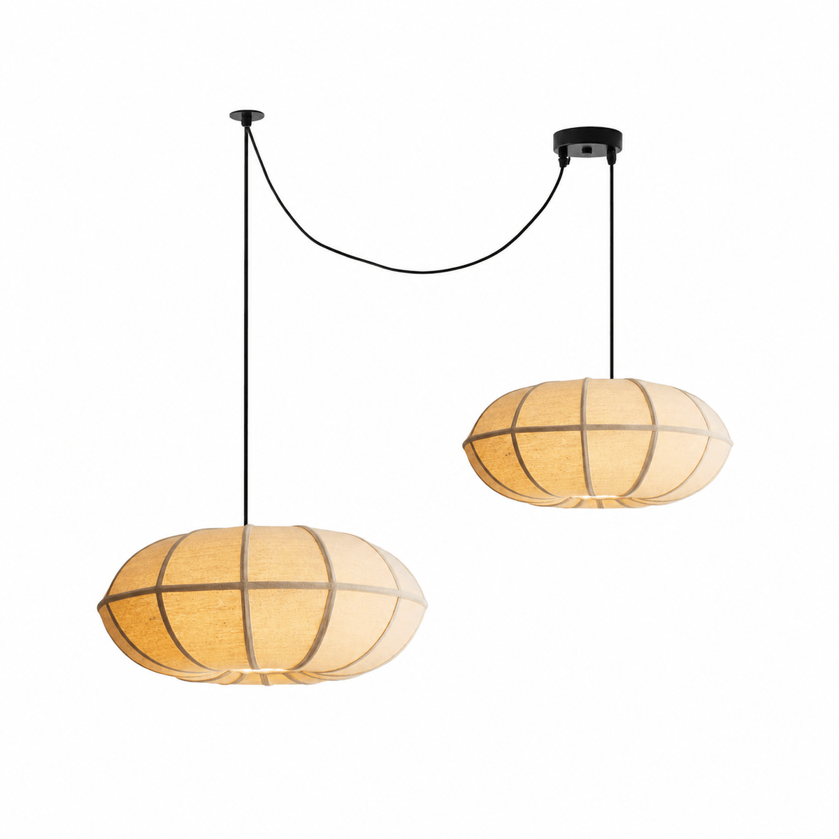 Lampe à suspension | Abat-jour en tissu côtelé, Design suspendu 9