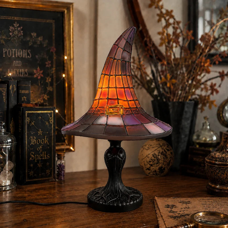 Lampe de table | Panneaux mosaïques colorés, Base en résine sculptée 5