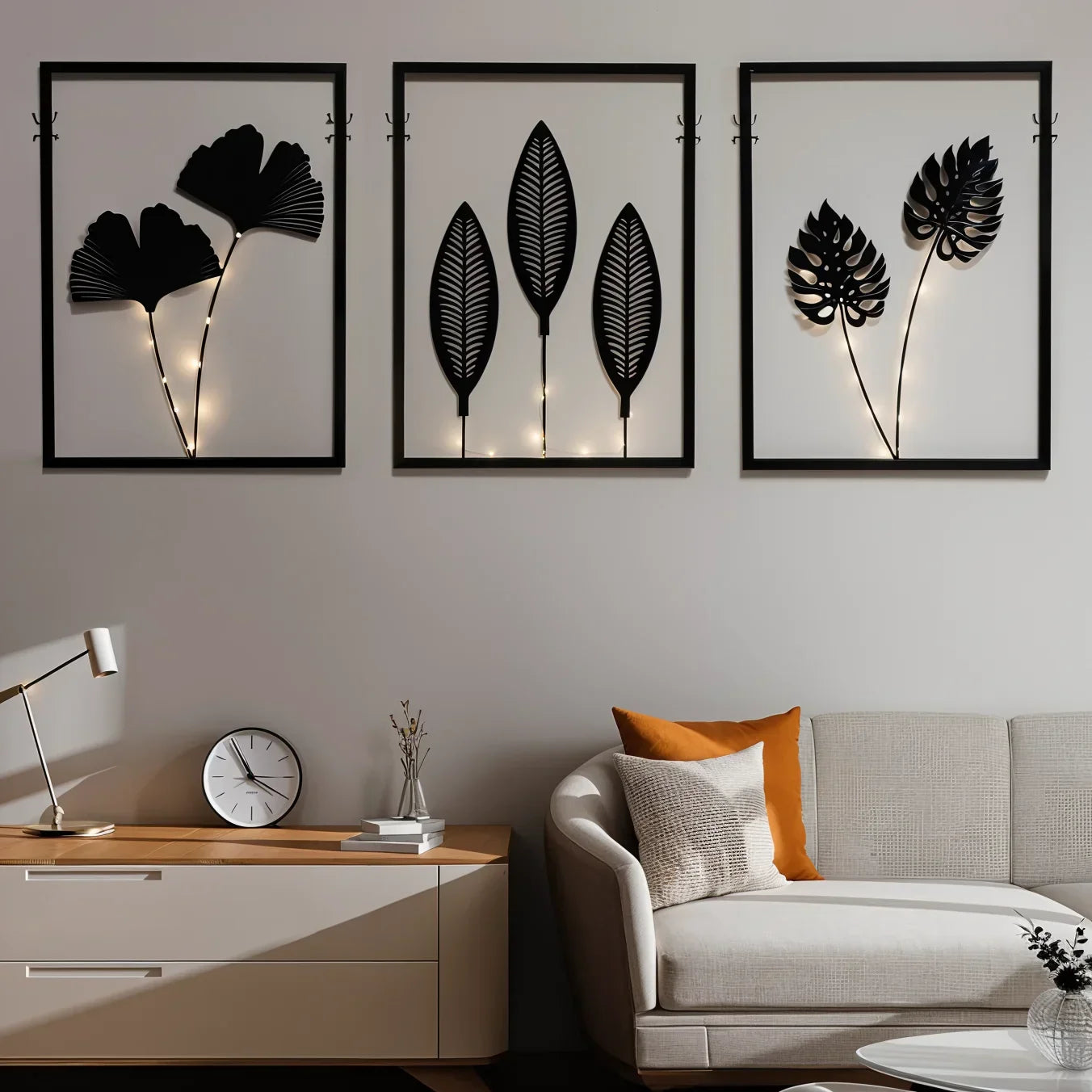 Lumen Leaf Lampe à cadre LED avec changement de couleur pour intérieur