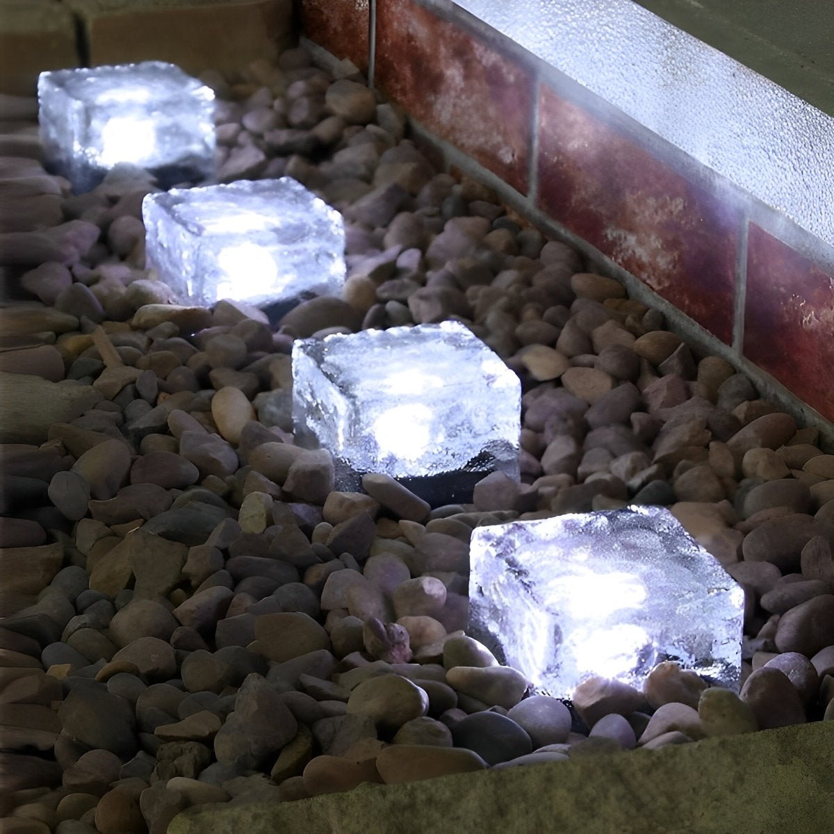 Lumière Solaire Extérieur | Design Carré en Verre Imitation Cristal 2