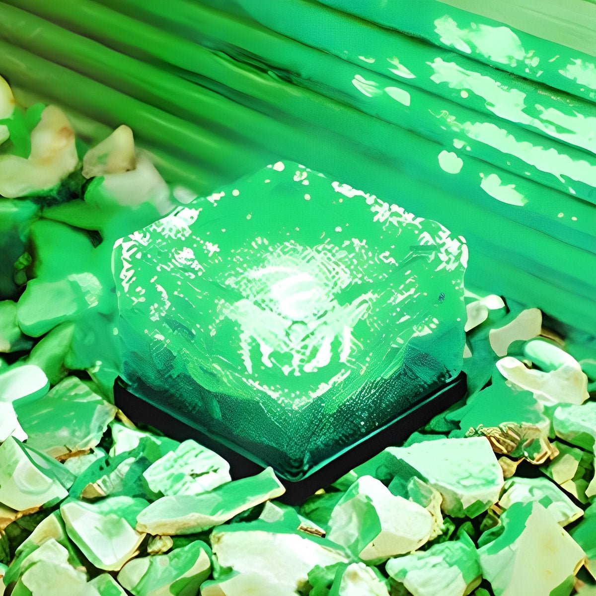 Lumière Solaire Extérieur | Design Carré en Verre Imitation Cristal 6