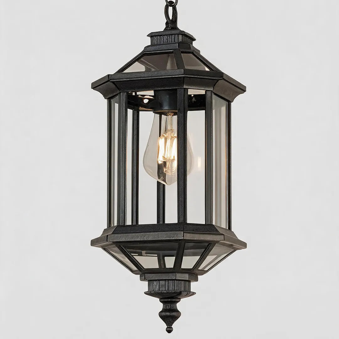 Luminaire Suspendu Vintage en Verre pour Extérieur, Lot de 2, Lampe Suspension Ajustable et Élégante 7