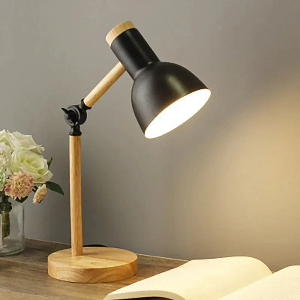 LumiBois Lampe de Bureau LED Moderne Bois Naturel Réglable Bureau