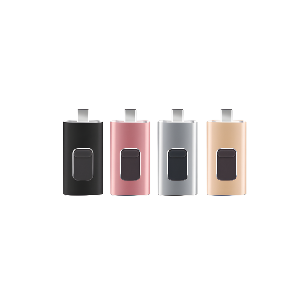 Clé USB 4-en-1 128GB multiport USB, USB-C, Lightning, Micro USB pour iPhone, Android, PC