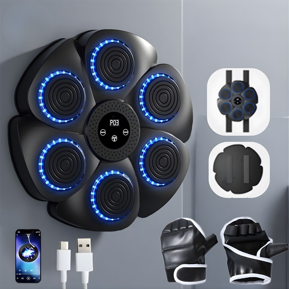 Machine de Boxe | Entraîneur de Frappe Interactif, Bluetooth, Fixation Muraleh