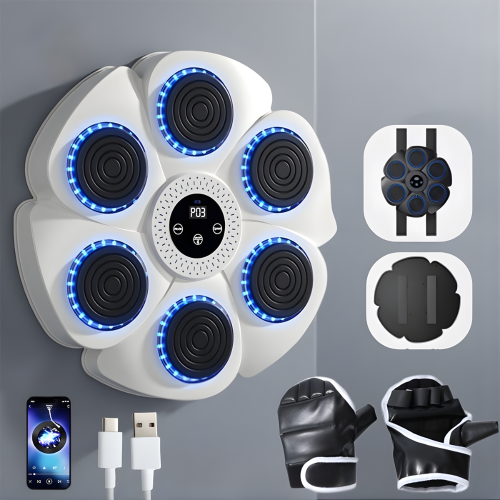 Machine de Boxe | Entraîneur de Frappe Interactif, Bluetooth, Fixation Muraleh