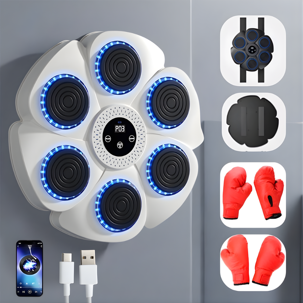 Machine de Boxe | Entraîneur de Frappe Interactif, Bluetooth, Fixation Muraleh