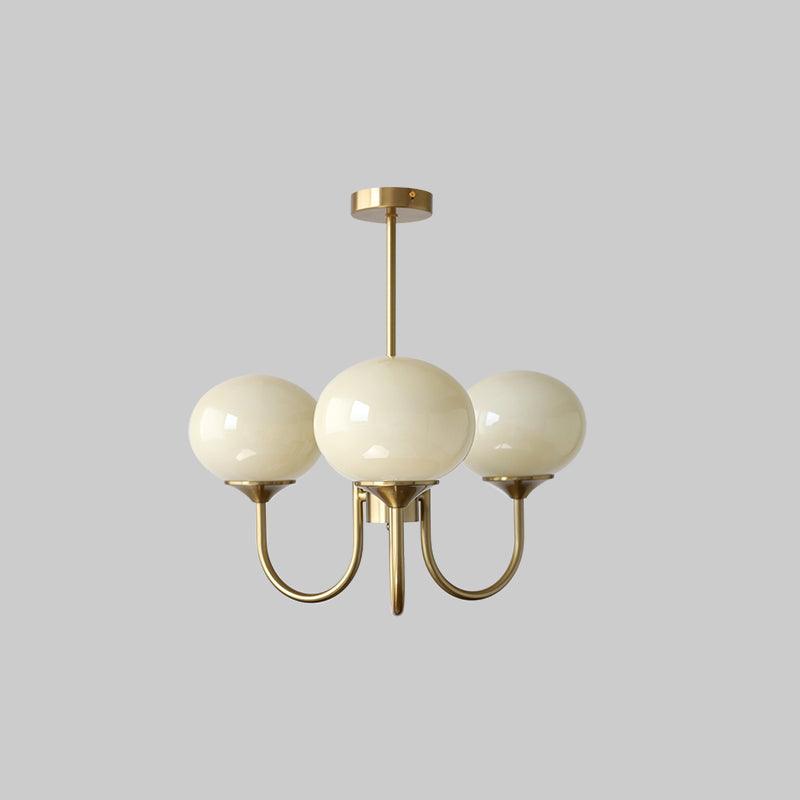 Lumora – Lustre Moderne en Verre Blanc, Salon, Design Doux