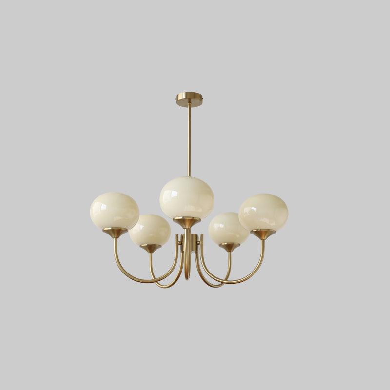 Lumora – Lustre Moderne en Verre Blanc, Salon, Design Doux