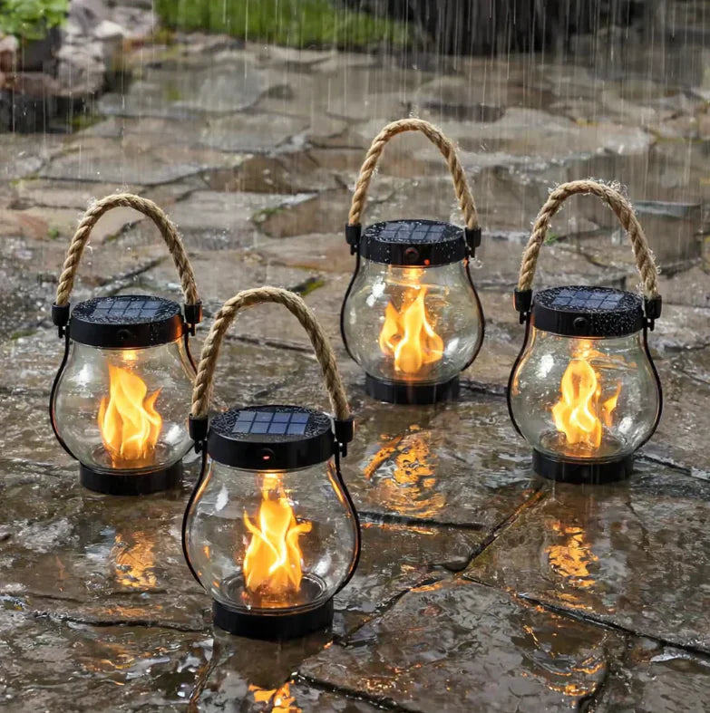 Nordlicht lanterne solaire LED moderne résistante aux intempéries noire jardin