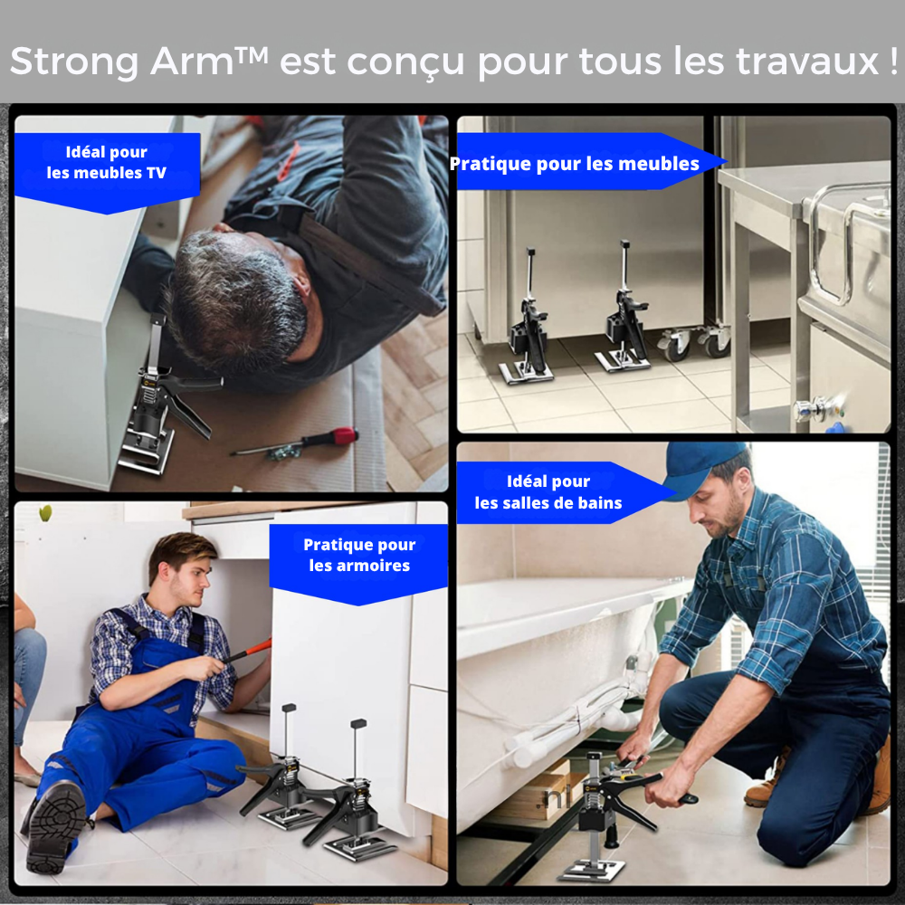 Outil de levage manuel 150 kg en acier inoxydable pour positionnement, installation, sol, porte et fenêtre