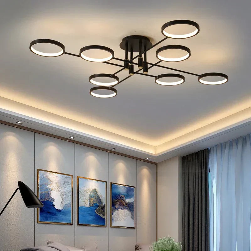 LumenVibe Lustre LED – Design Moderne avec Suspension Réglable