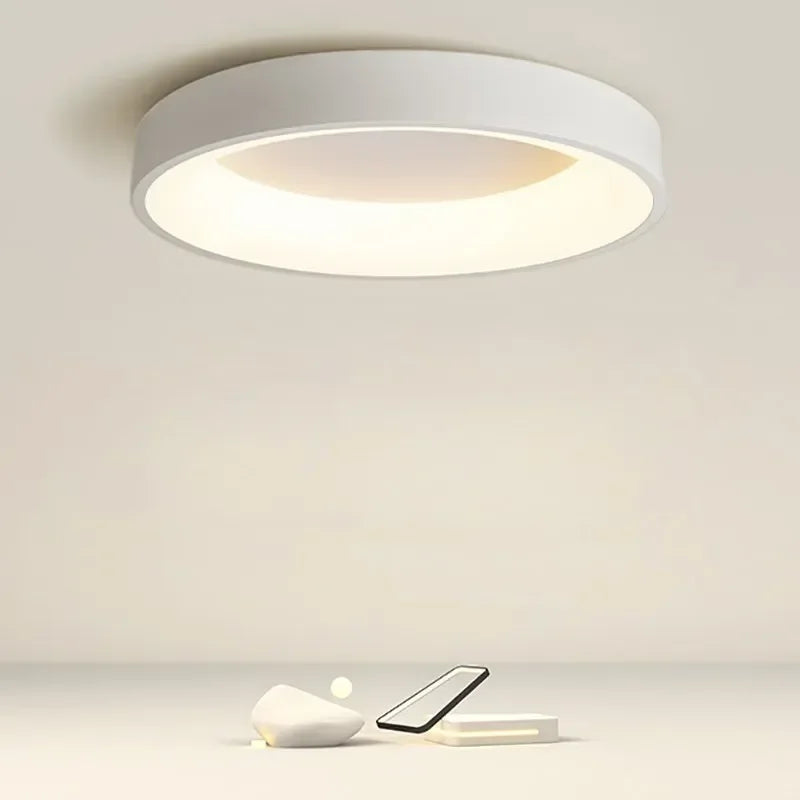 Luminara – Plafonnier LED Moderne Rond Finition Blanc Salon