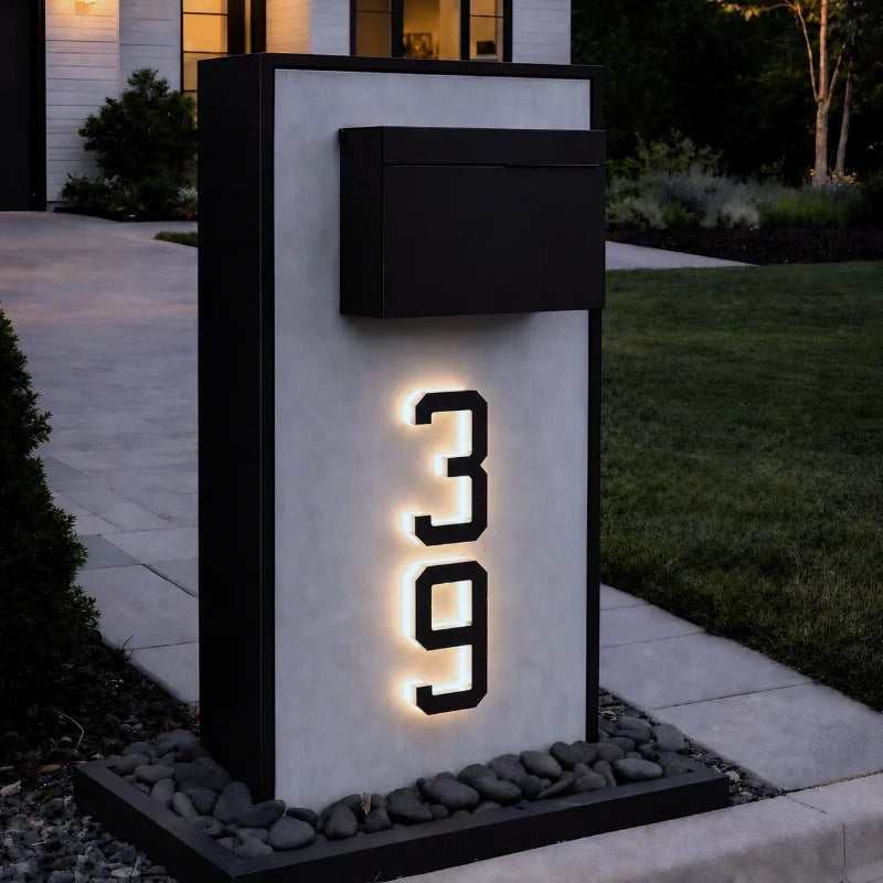 Numéro de maison solaire | Éclairage automatique, Boîtier IP44 6